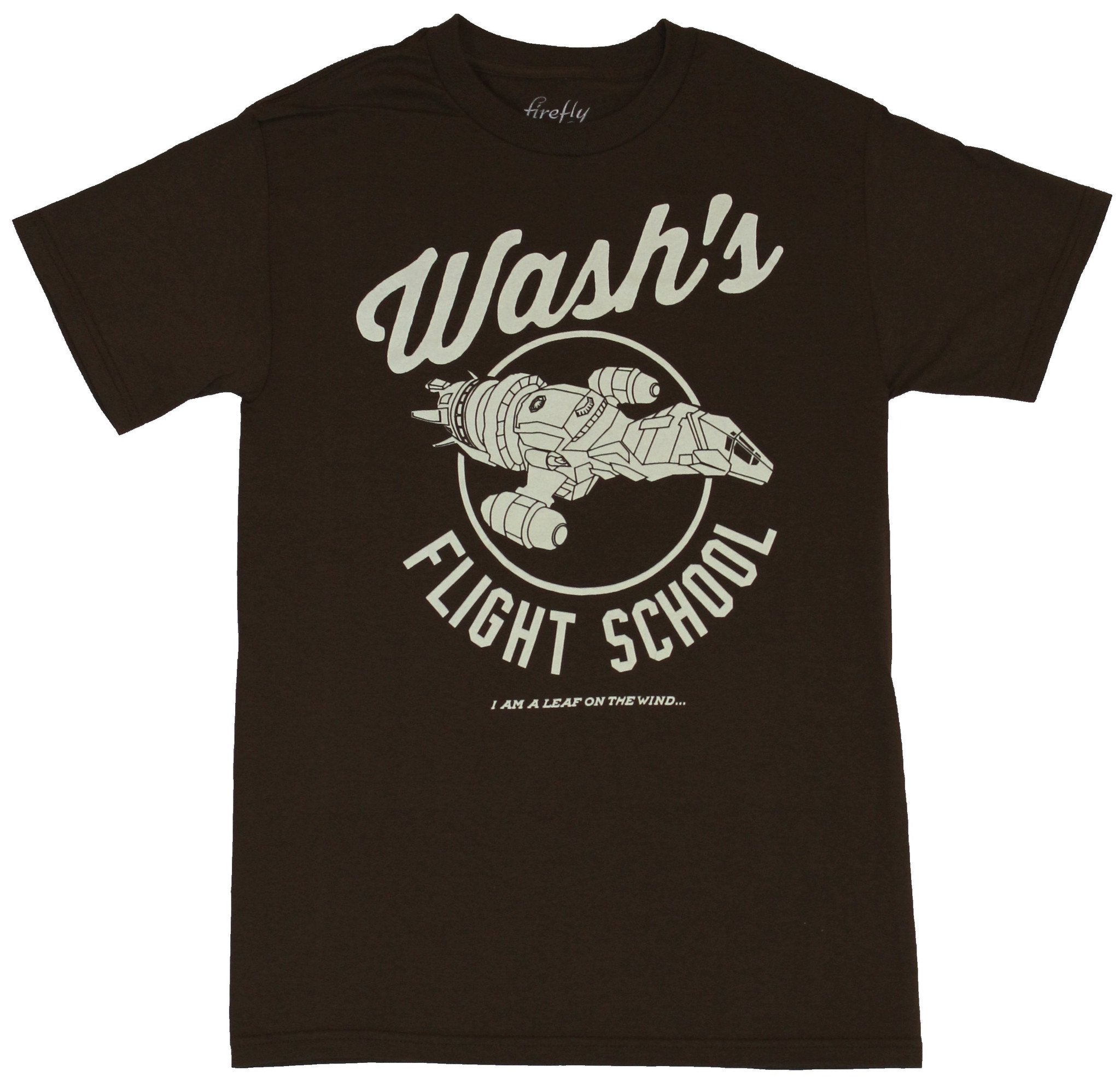Serenity Firefly Mens T-Shirt - Wash's Flight School Ship Circle Image