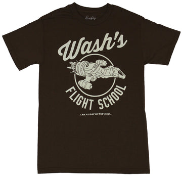 Serenity Firefly Mens T-Shirt - Wash's Flight School Ship Circle Image