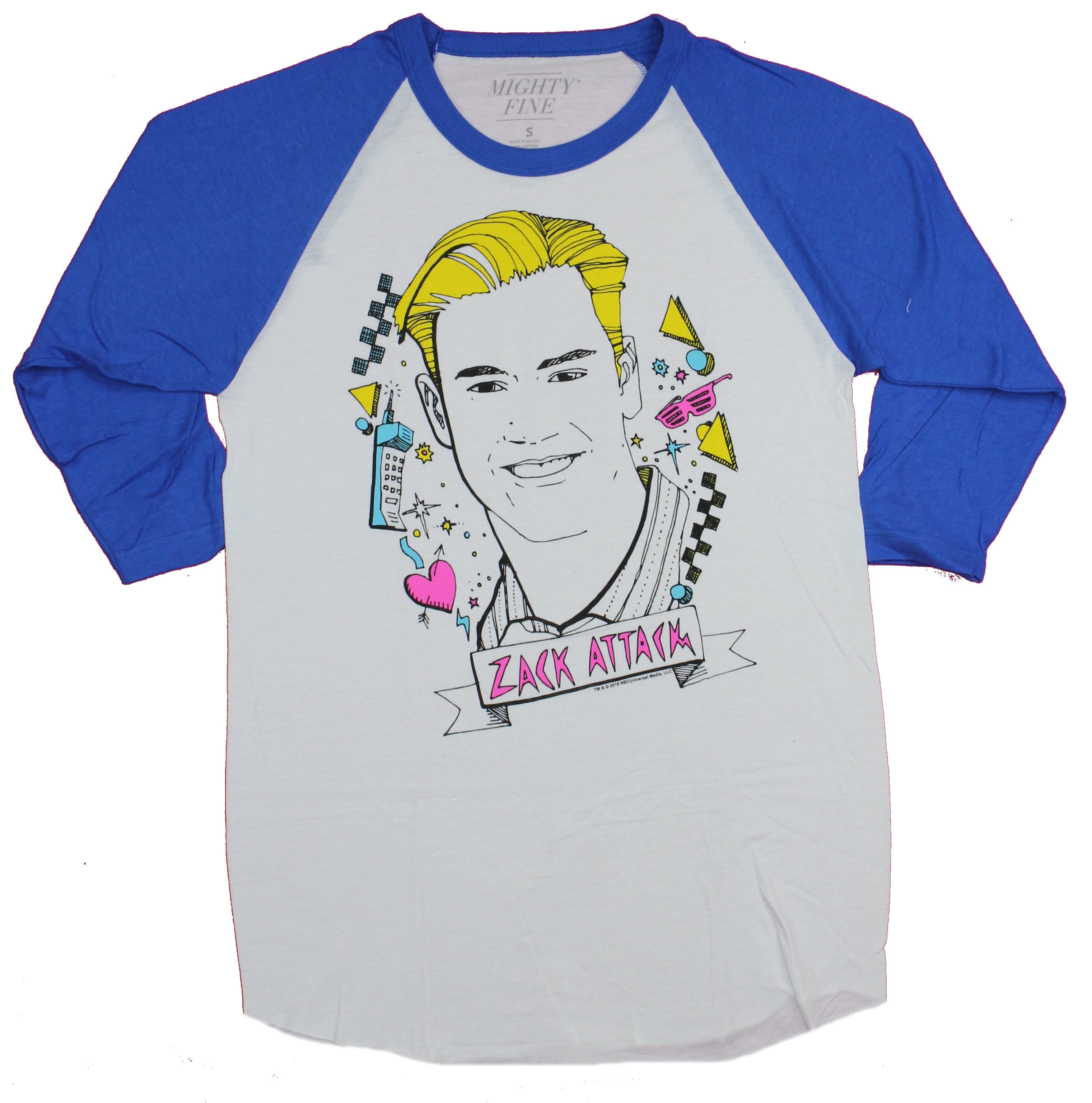Saved By the Bell Mens Raglan T-Shirt- Dreaming Drawn Zach Morris Sketch