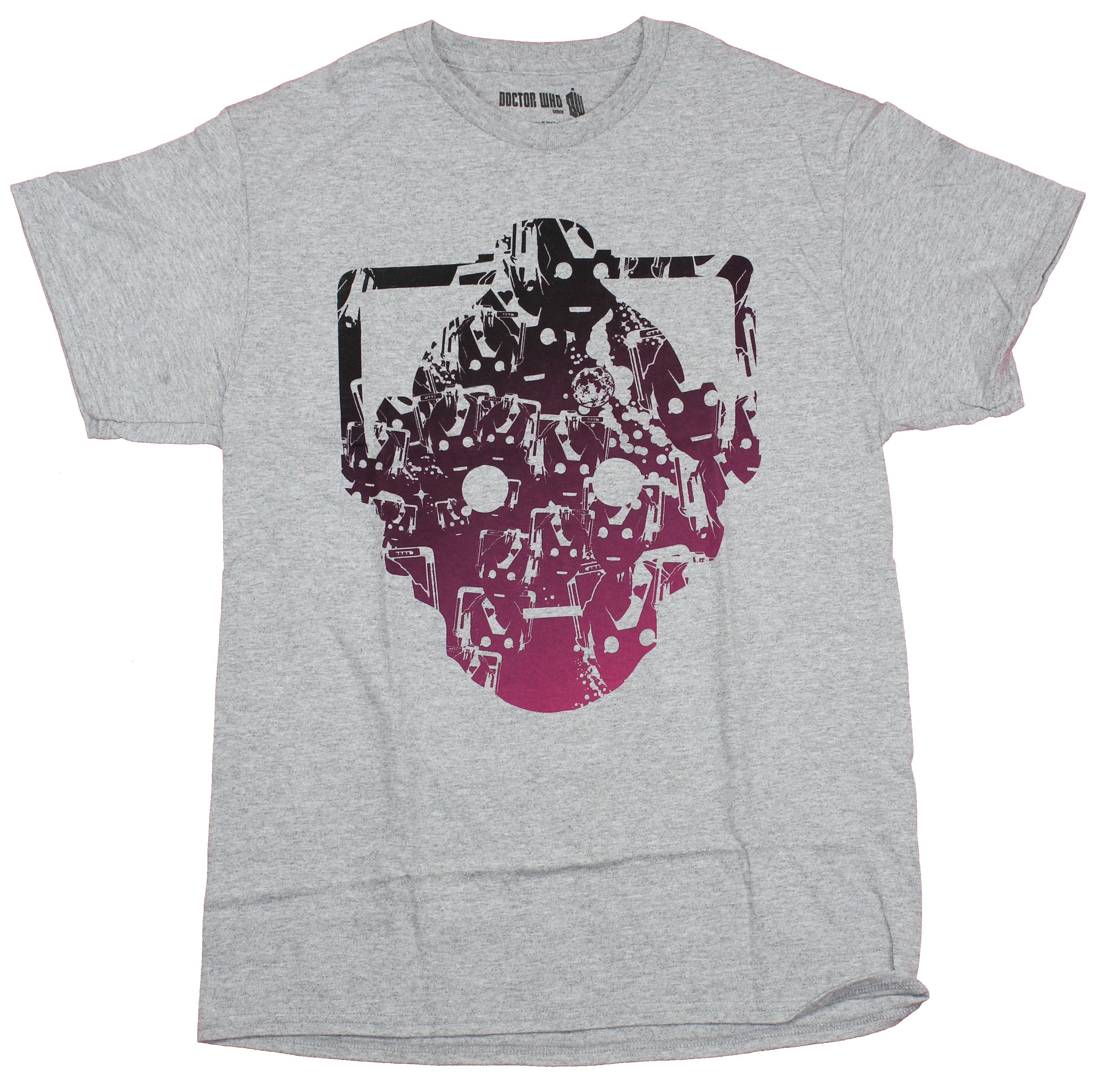 Doctor Who Mens  T-Shirt - Cyberman Faces Make a Huge Face