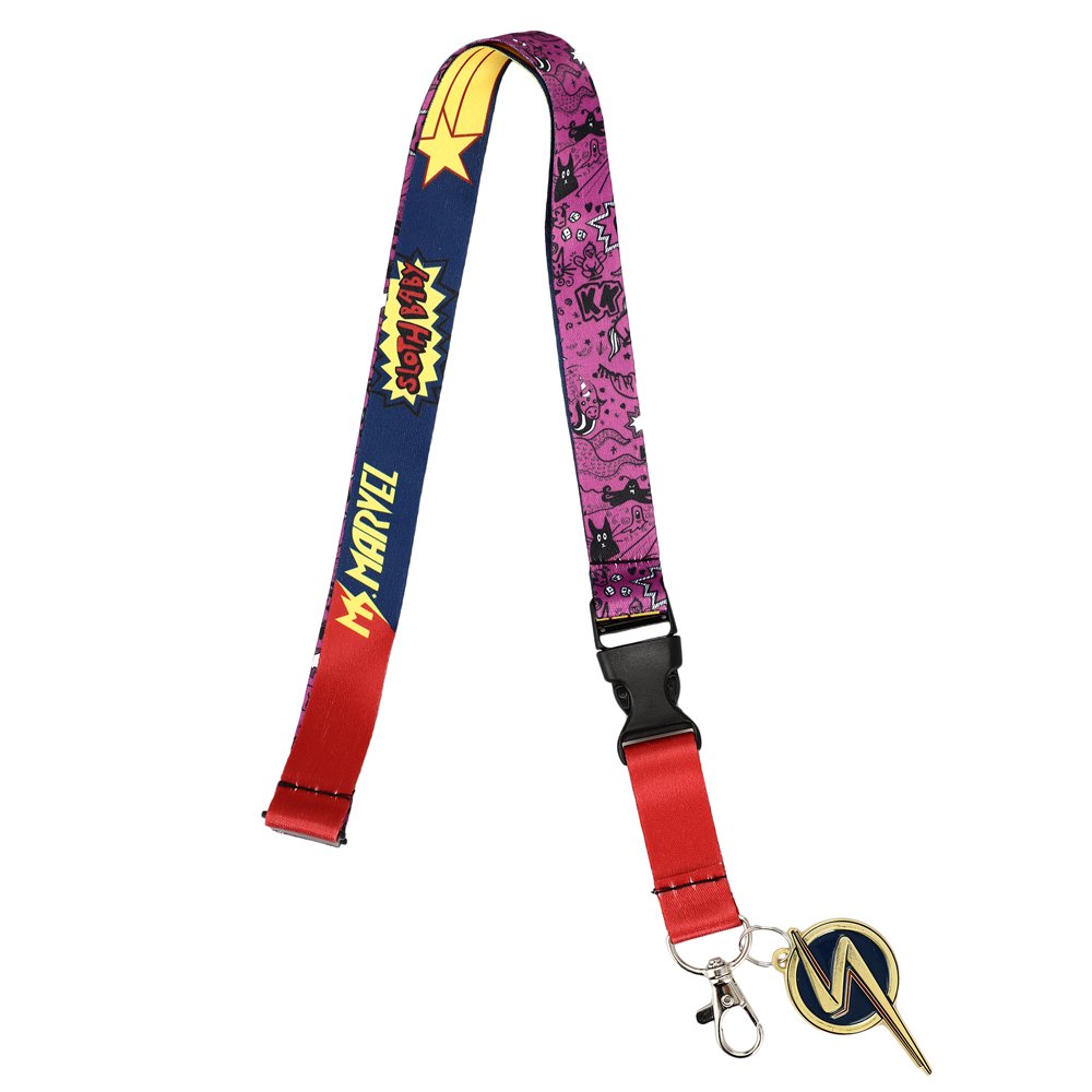 Ms. Marvel Lanyard with Clear Sleeve W/ Charm