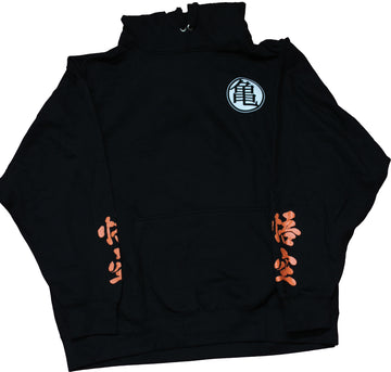 Dragon Ball Z Mens Pullover Hoodie - Kame Symbol Goku Pose Back