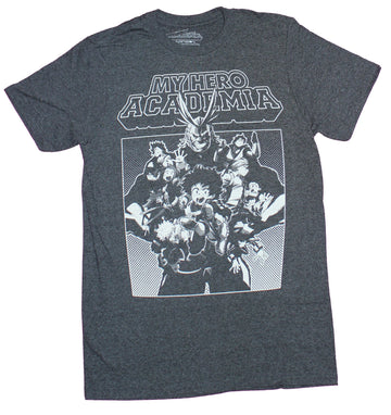 My Hero Academia Mens T-Shirt  - Stylized Mashed Cast In All Might's Shadow