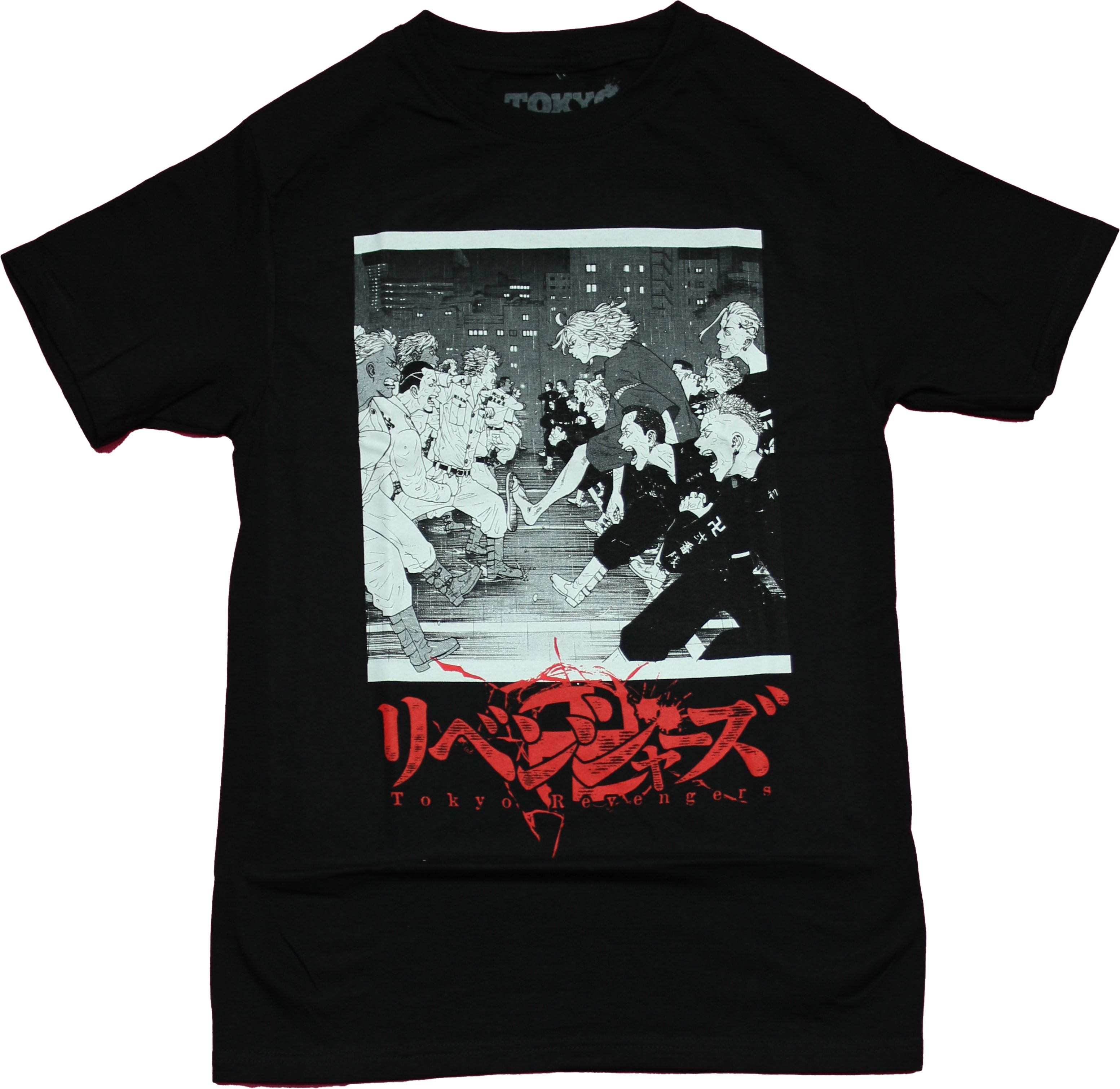 Tokyo Revengers Mens T-Shirt - Massive Battle Showdown Image