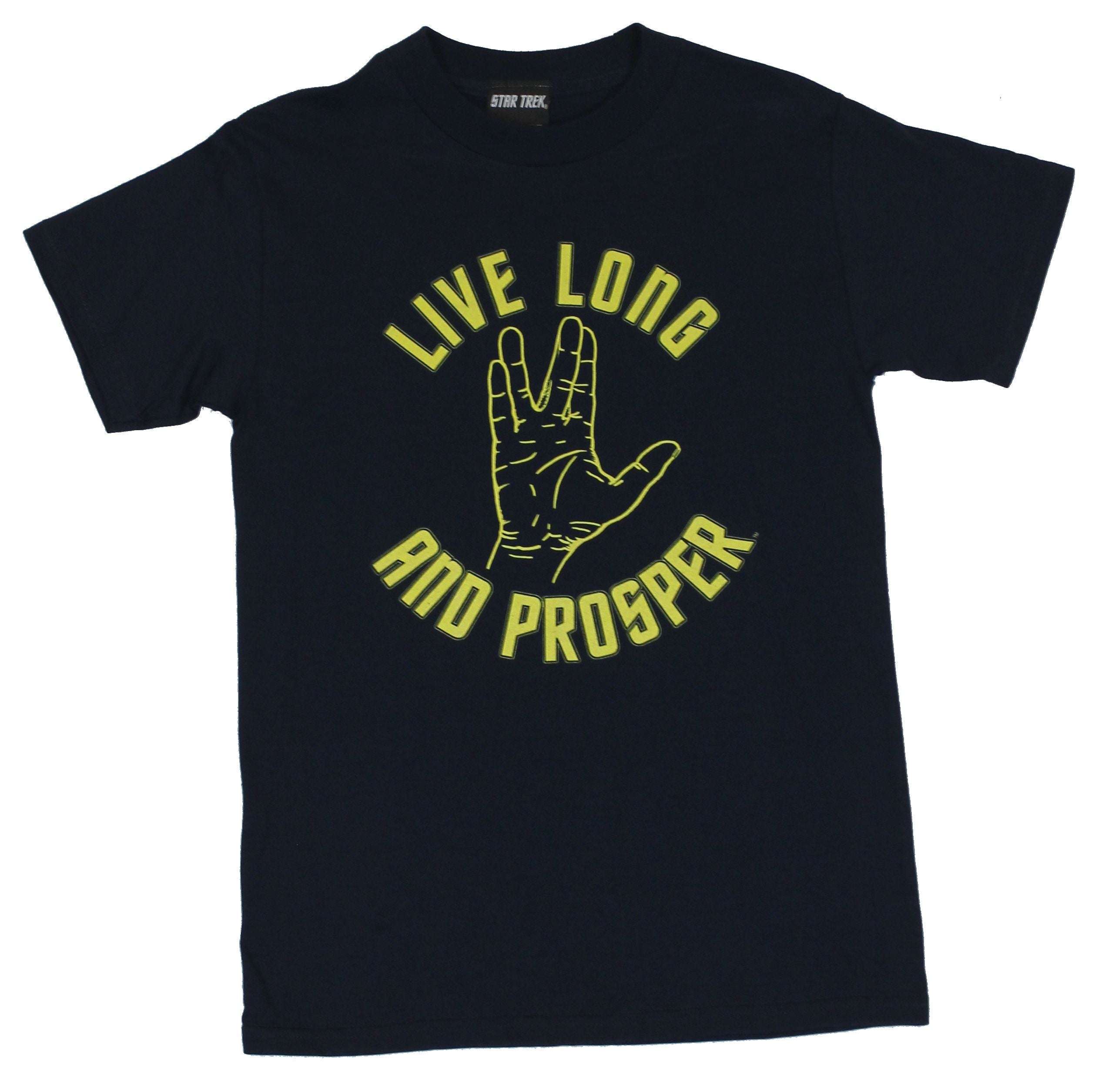 Star Trek Mens T-Shirt  - Live Long and Proper Hand Salute Image