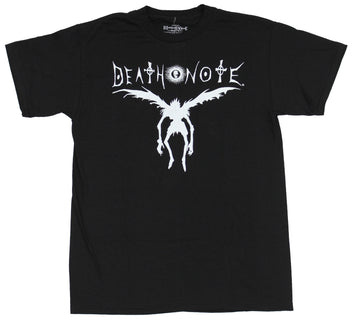 Death Note Deathnote Jump Mens T-Shirt - Ryuk Winged Silhouette Under Logo