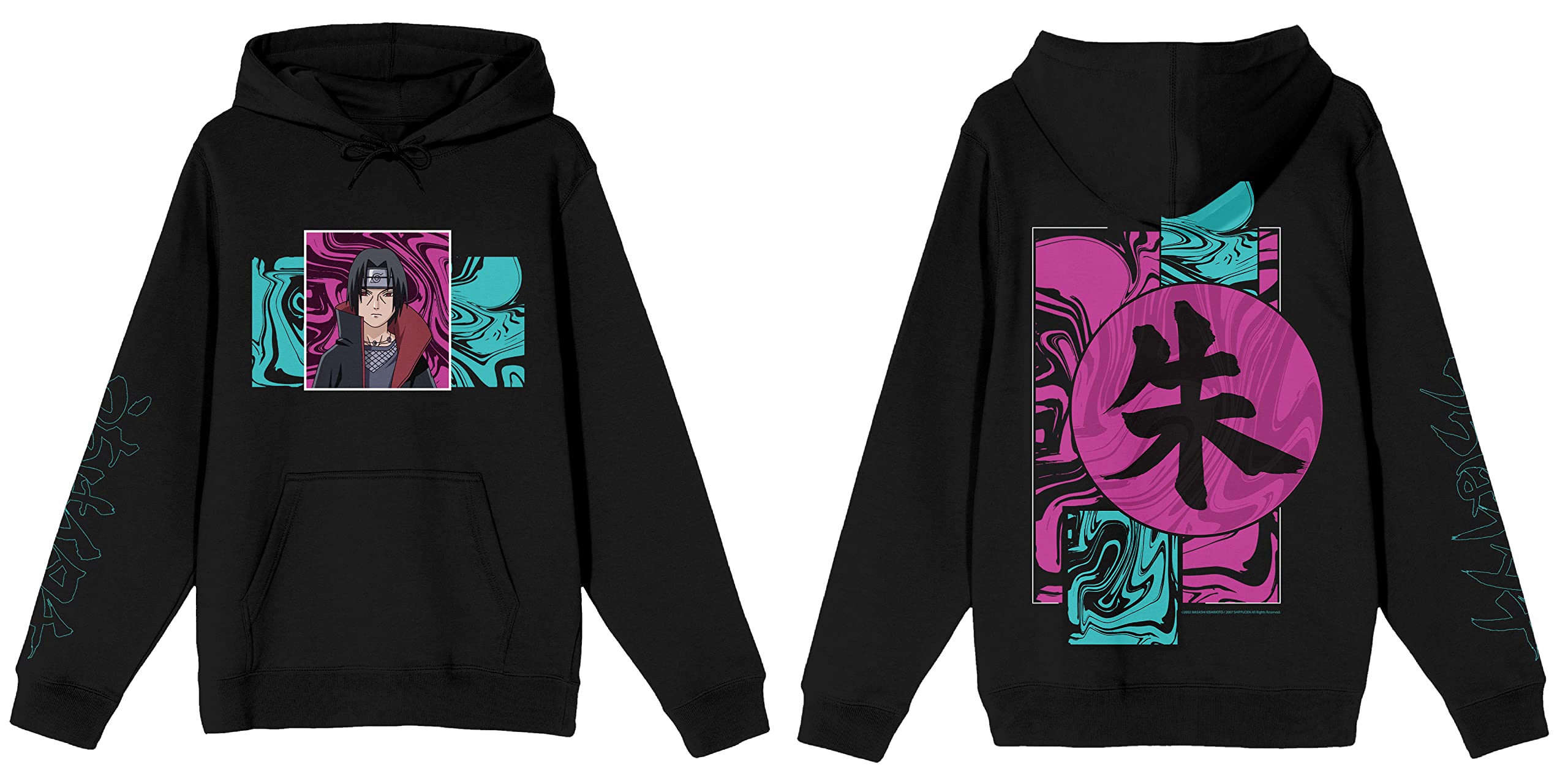 Naruto Shippuden Itachi Paint Background Mens Black Sweatshirt