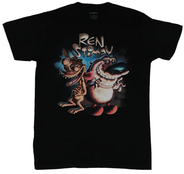 Ren & And Stimpy Mens T-Shirt -  Nicktoons Stars Darkened Madness Image