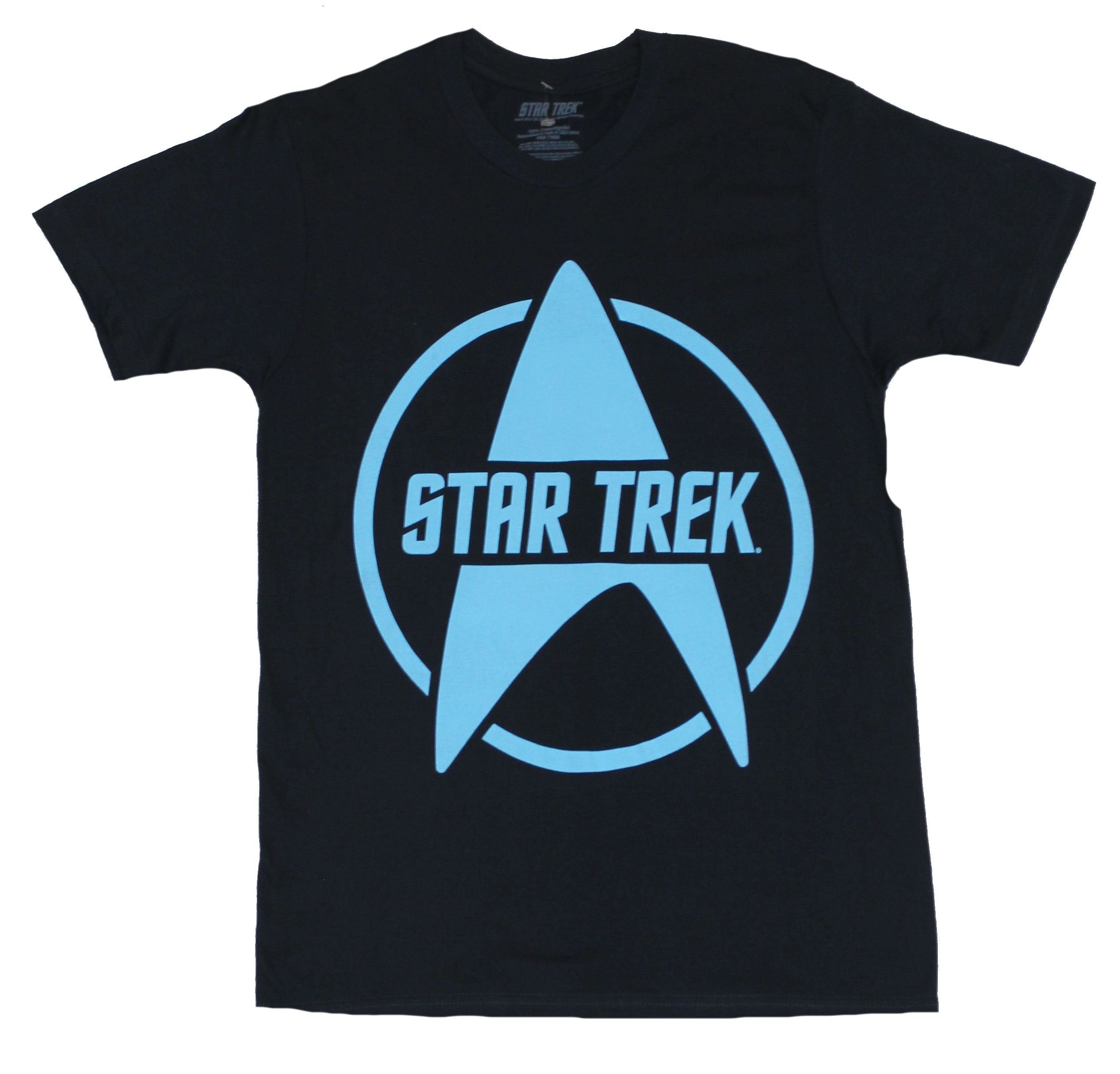Star Trek Mens T-Shirt - Simple Star Fleet Logo and Star Trek Word Image