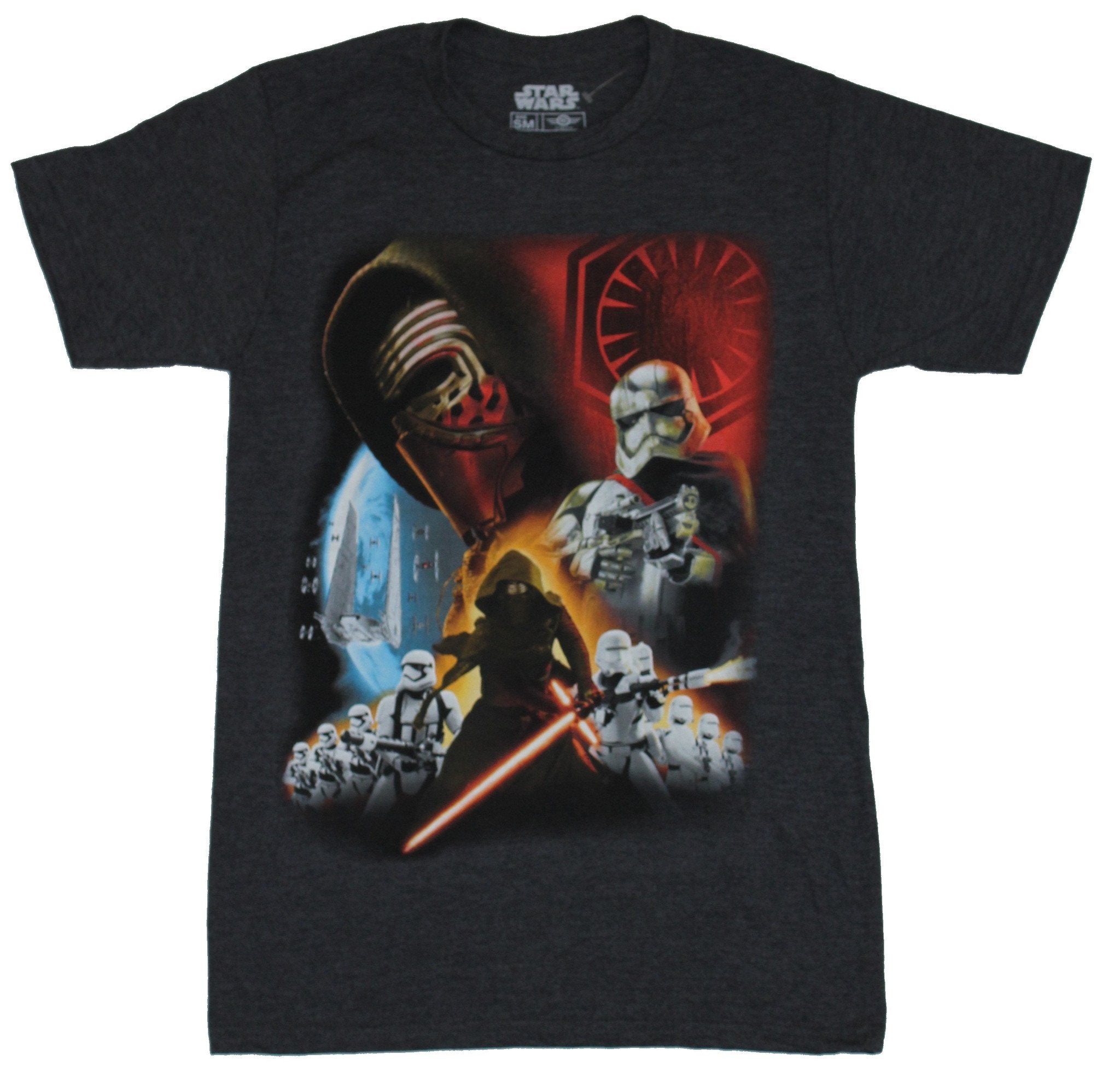 Star Wars Force Awakens  Mens T-Shirt - Kylo Ren Center Big Color Collage