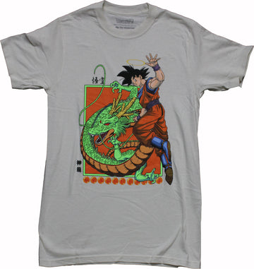 Dragon Ball Z Mens T-Shirt - Goku Boxed with Shenron