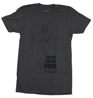 Dragon Ball Z Mens  T-Shirt -  Super Sayian Goku Rising Powerful Goku Image