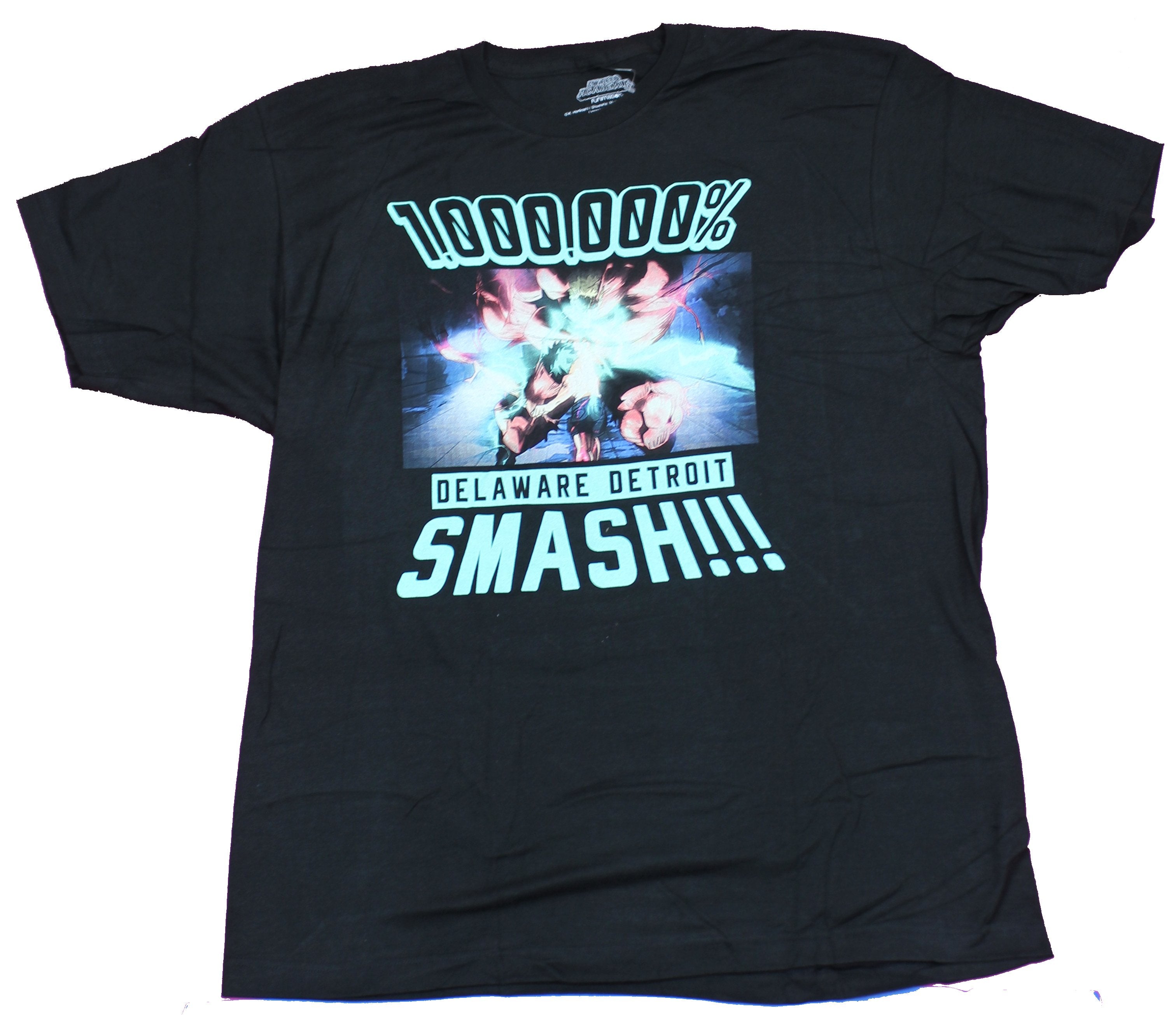 My Hero Academia Mens T-Shirt - 1,000,000% Delaware Detroit Smash!!