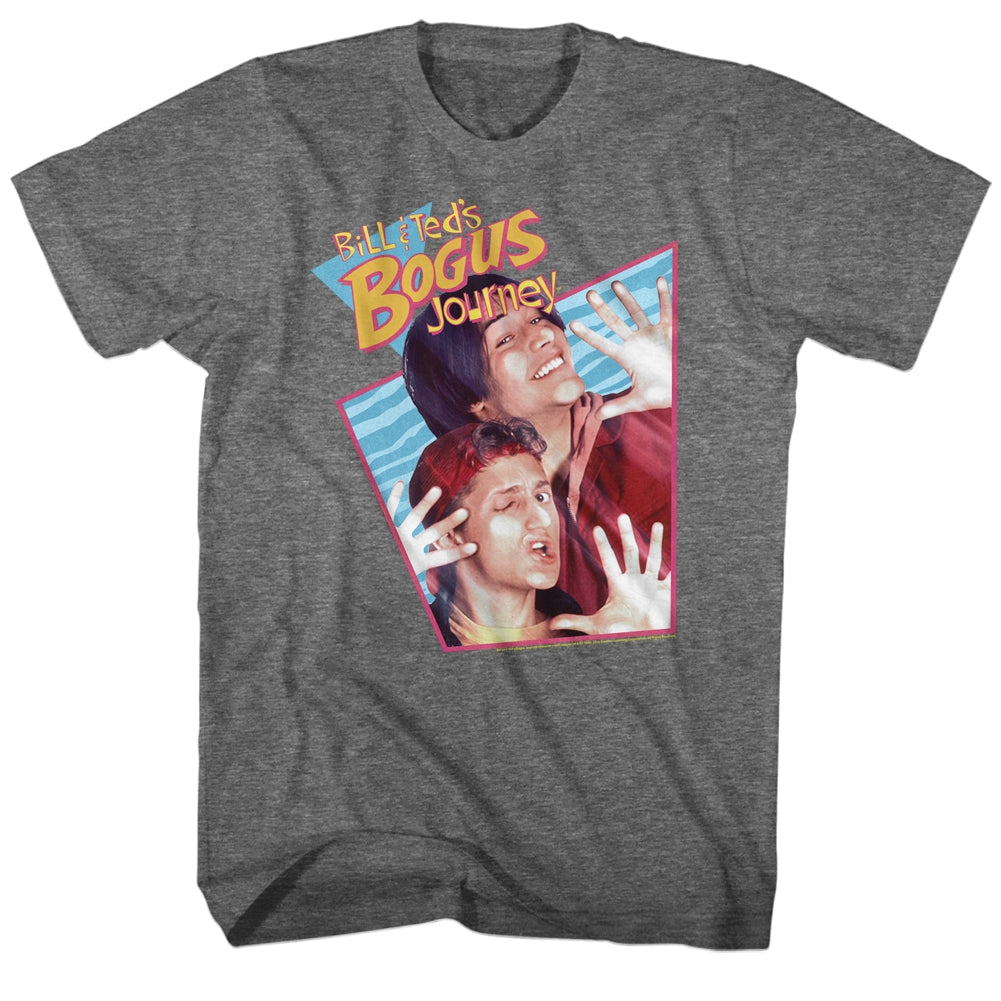 Bill And Ted Mens S/S T-Shirt - Bogus Rhombus W/ Texture - Heather Graphite Heather