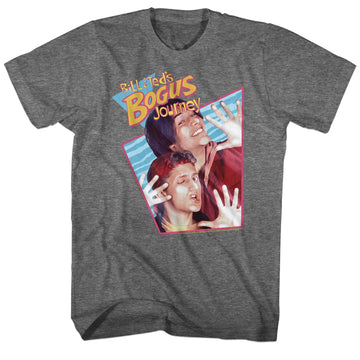Bill And Ted Mens S/S T-Shirt - Bogus Rhombus W/ Texture - Heather Graphite Heather
