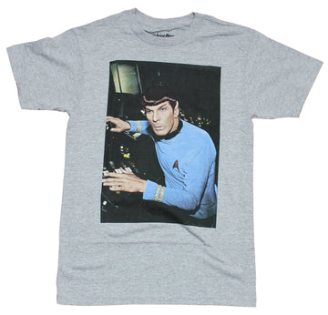 Star Trek Mens T-Shirt - Classic Spock Controls Photo Box