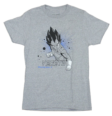 Dragon Ball Z Mens  T-Shirt -  Vegeta Composed Image Above Blue Power Lines