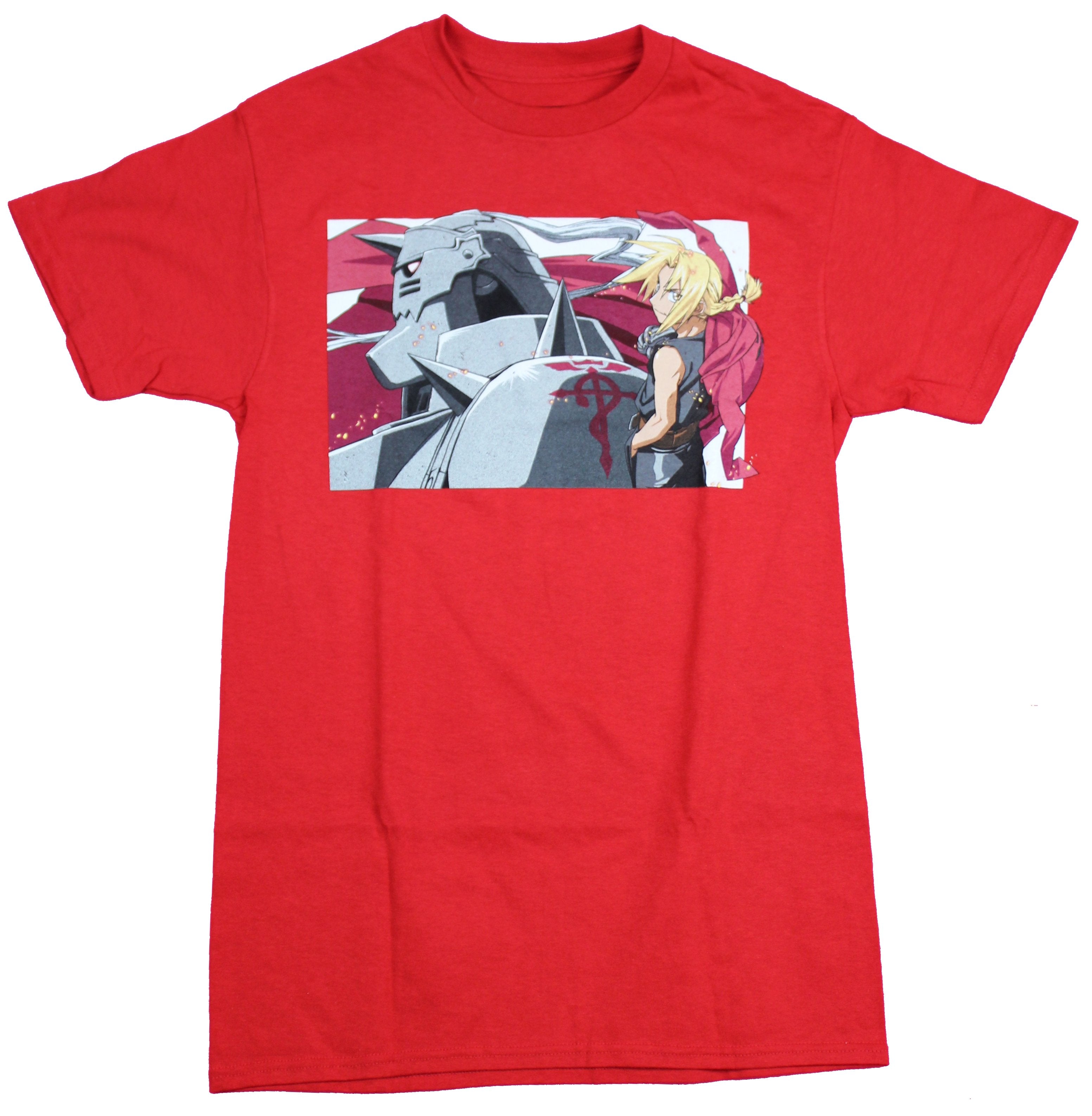 Fullmetal Alchemist Mens T-Shirt  - Elric and Alphonse Action Box Image