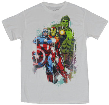 The Avengers (Marvel Comics) Mens T-Shirt  - Sketch Colored Cap Iron Man & Hul