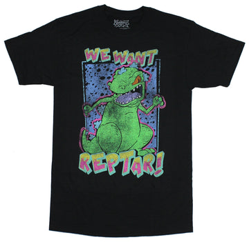 Rugrats Mens T-Shirt - We Want Reptar! Distressed Image
