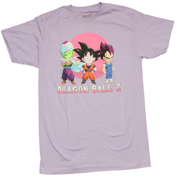 Dragon Ball Z Mens T-Shirt - Chibi Vegeta Goku Piccolo Over Name