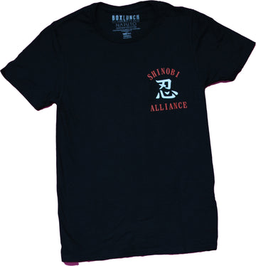 Naruto Shippuden Mens T-shirt - Shinobi Alliance Lapel Back Attack Naruto