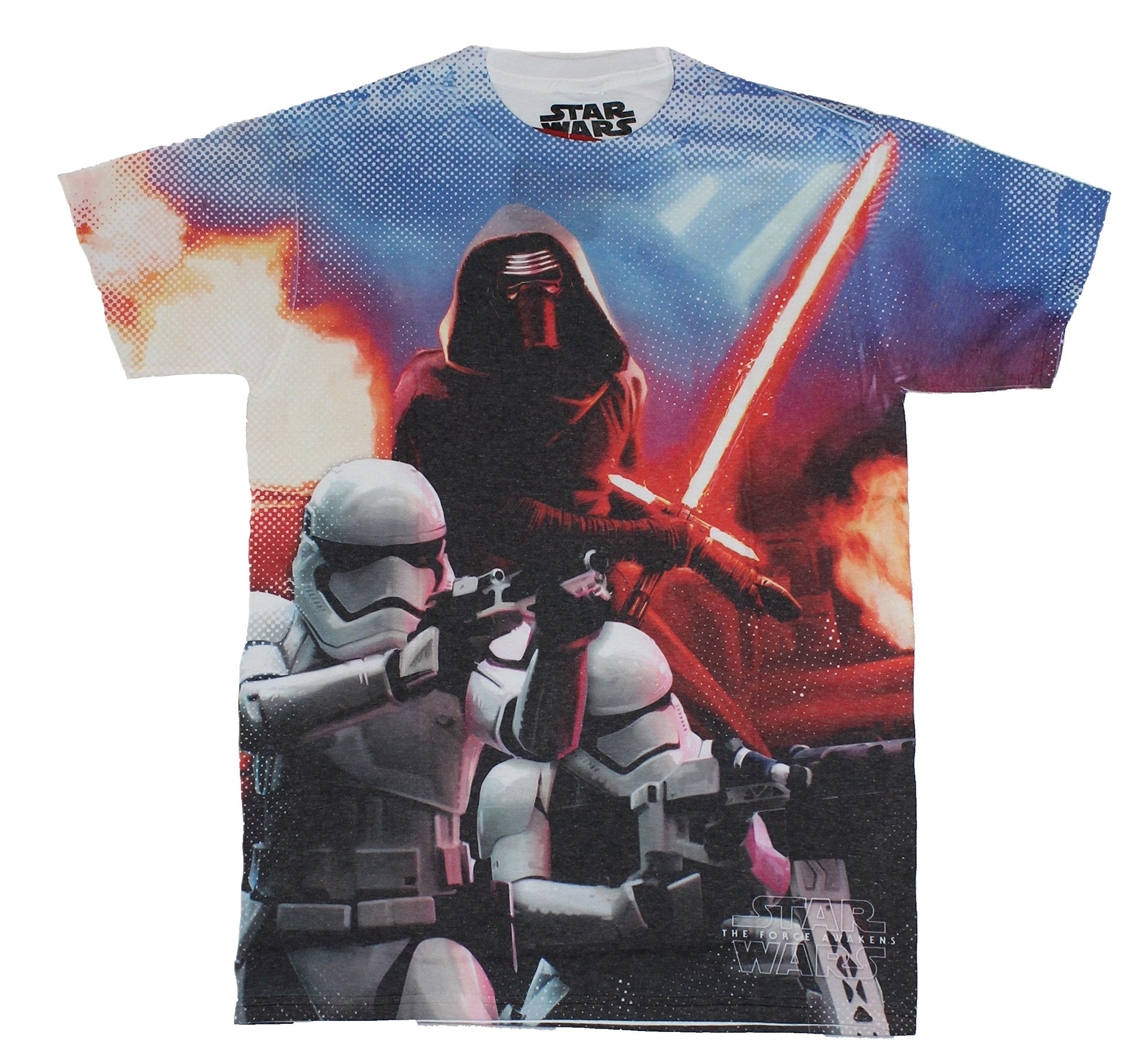 Star Wars Force Awakens Mens T-Shirt - Kylo Ren & Stormtroopers Sublimation