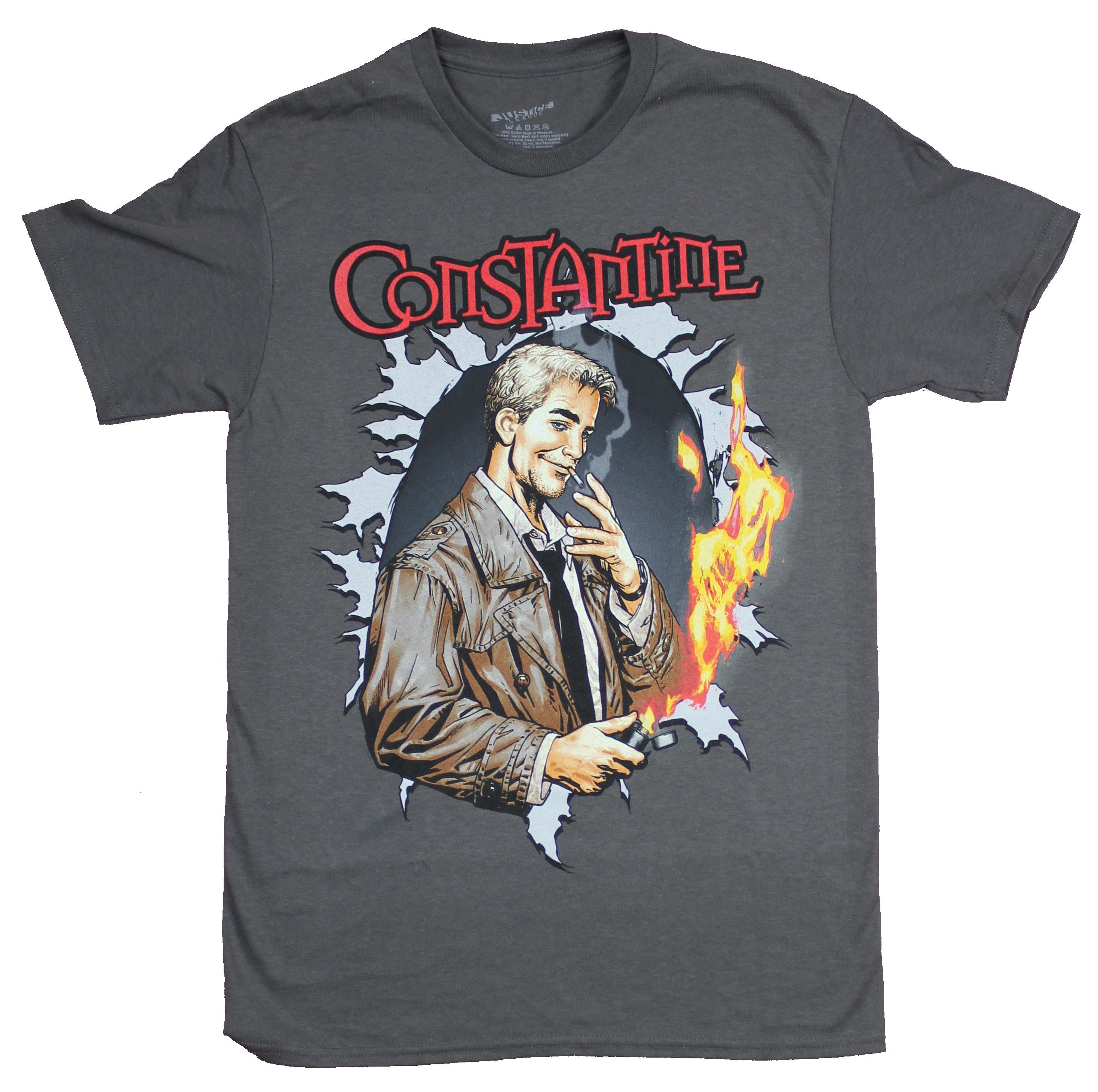 Constantine Mens T-Shirt - John Constantine Burns a Hole Right Through