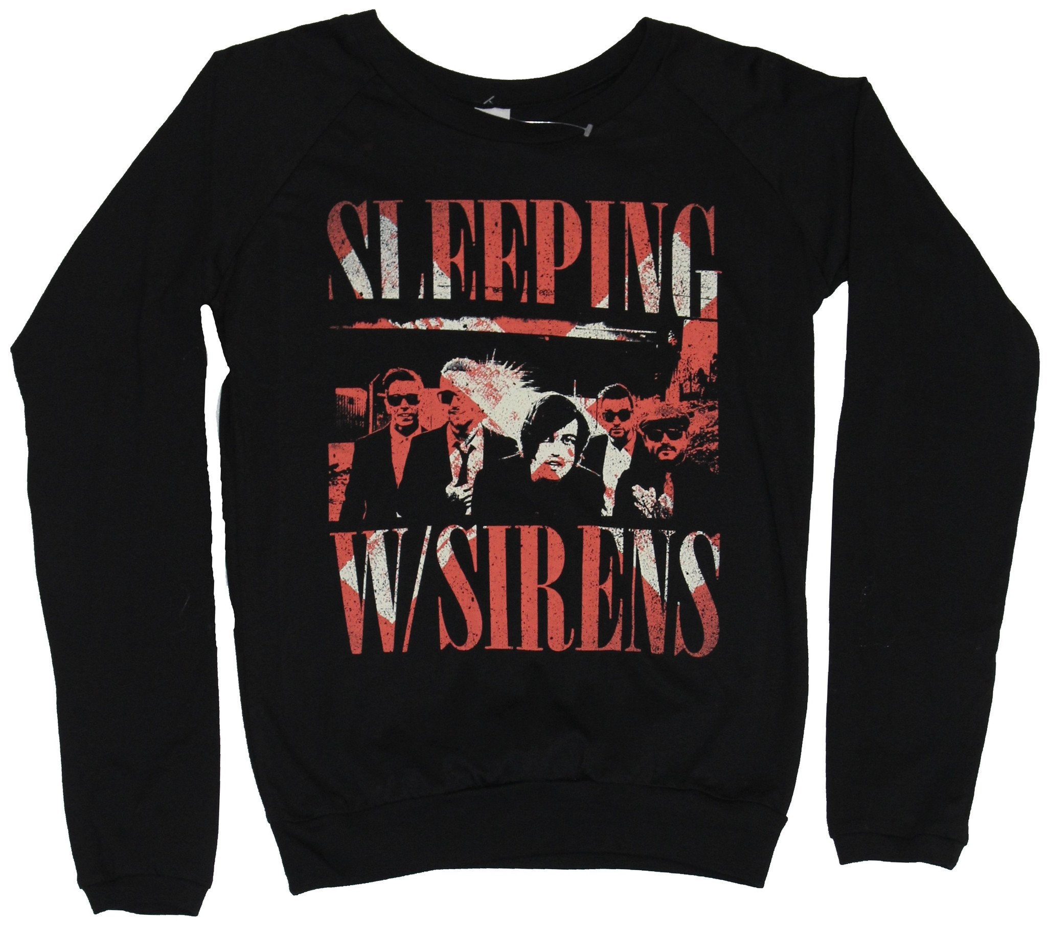 Sleeping With Sirens Girls Juniors Light Sweatshirt - Band & Name Red & Cream