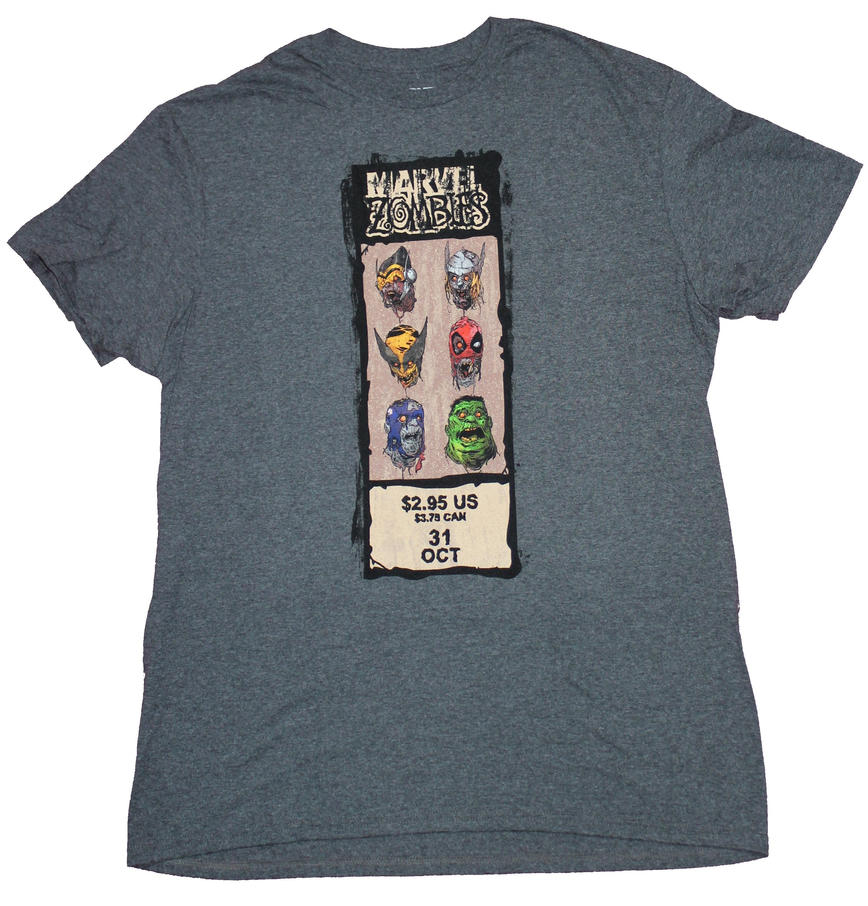 Marvel Zombies Mens T-shirt - 6 Head Price Issue Box Image