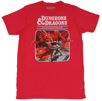 Dungeons & Dragons Mens T-Shirt - Cover Art Set 1: Basic Rules 3rd Edition, The Classic Red Box