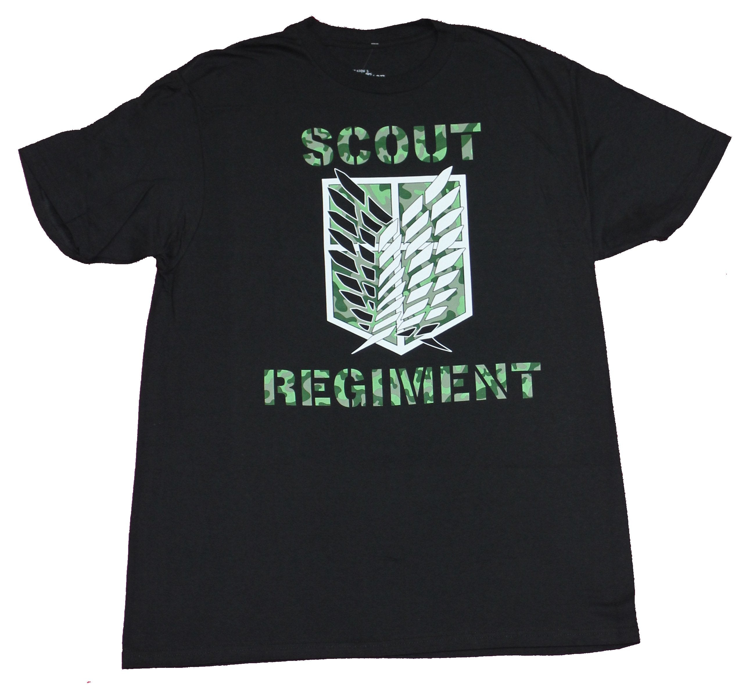 Attack on Titan Mens T-Shirt - Scout Regiment Camo Shield