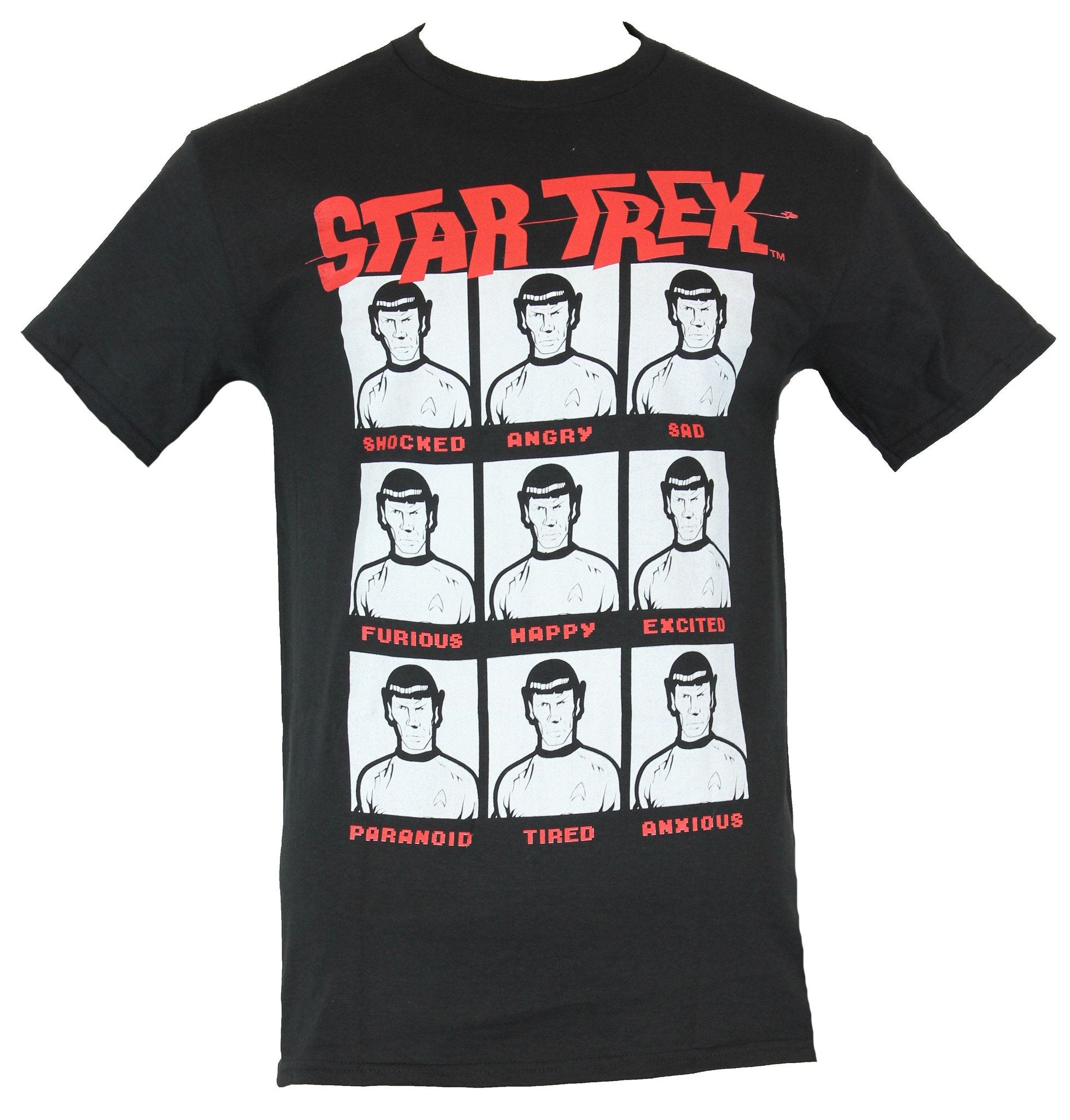 Star Trek Mens T-Shirt - The Many Emotions of Spock Image
