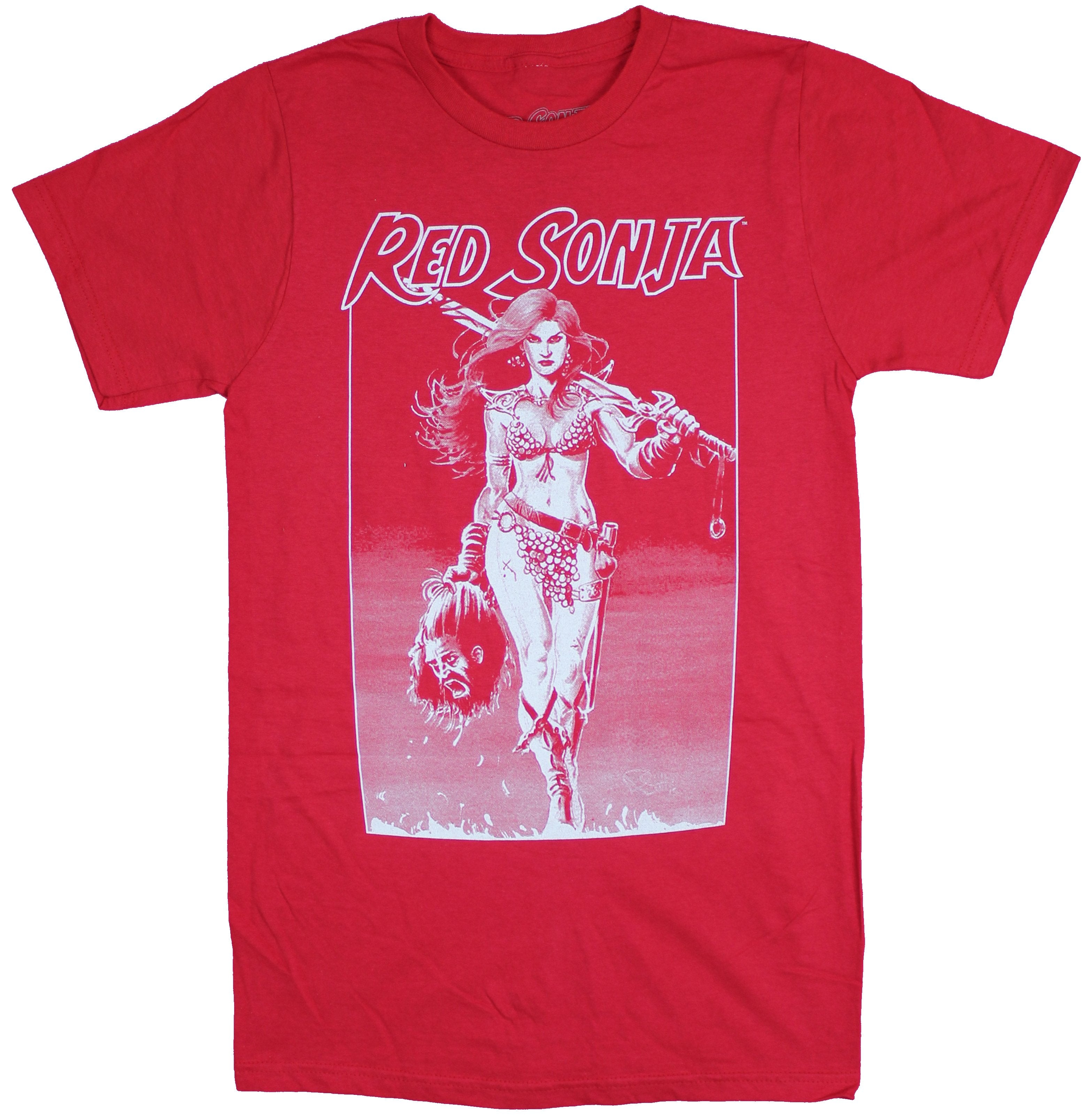 Red Sonja Mens T-Shirt  - Severed Head Comic Cover Image