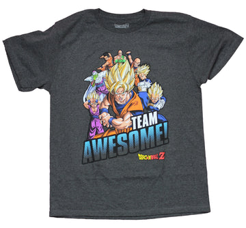 Dragon Ball Z Youth T-Shirt - Group Collage Over Team Awesome