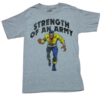 Luke Cage Mens T-Shirt  - Strength of an Army Cage Battle Ready Under Words