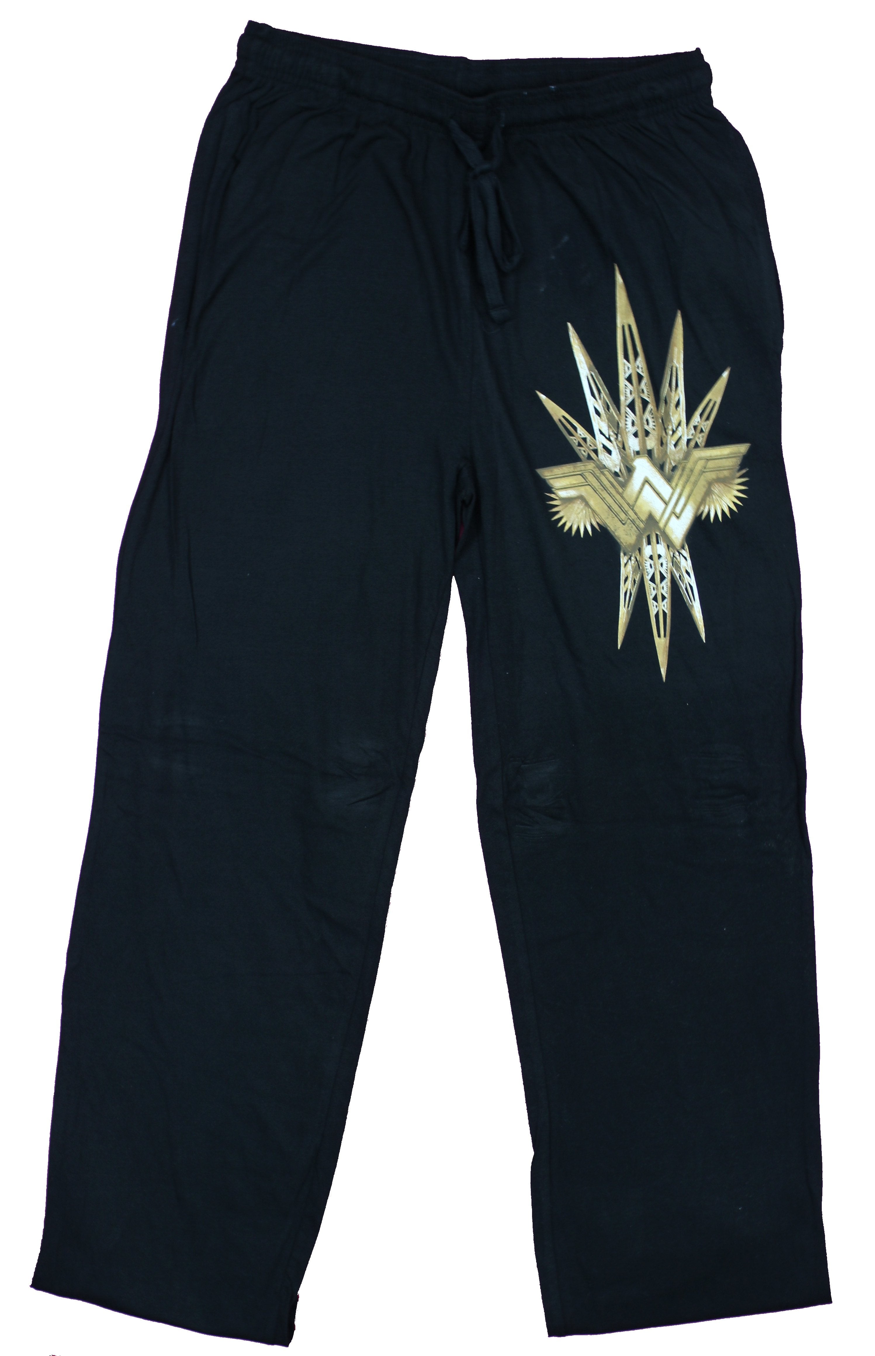 Wonder Woman Movie Black and Gold Logo Lounge Pajama Pants