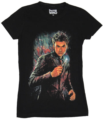 Doctor Who Girls Juniors T-Shirt - David Tenet Doctor Made of Many Brushstrokes
