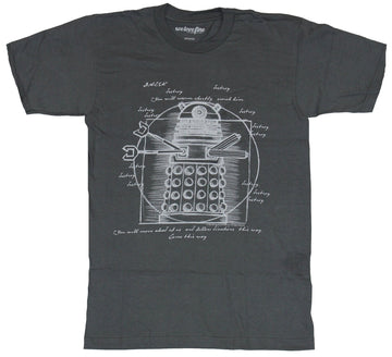 Doctor Who Mens T-Shirt - Vitruvian Styled Circled Dalek Image