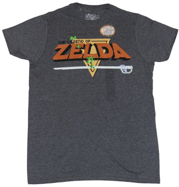 Legend of Zelda Mens T-Shirt - Classic NES Intro Screen Logo Image