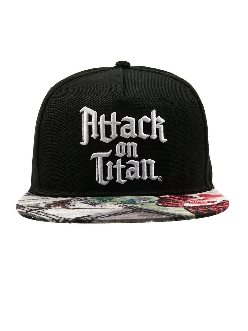 Bioworld Attack on Titan Sublimatted Bill Adjustable Snapback Hat Black