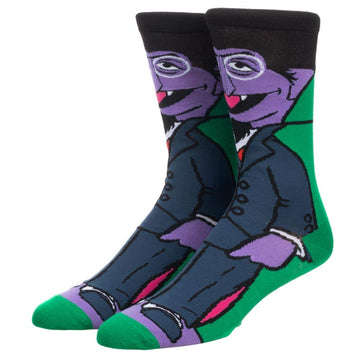 Bioworld Men's Mens Sesame Street Count Von Count  Crew Socks