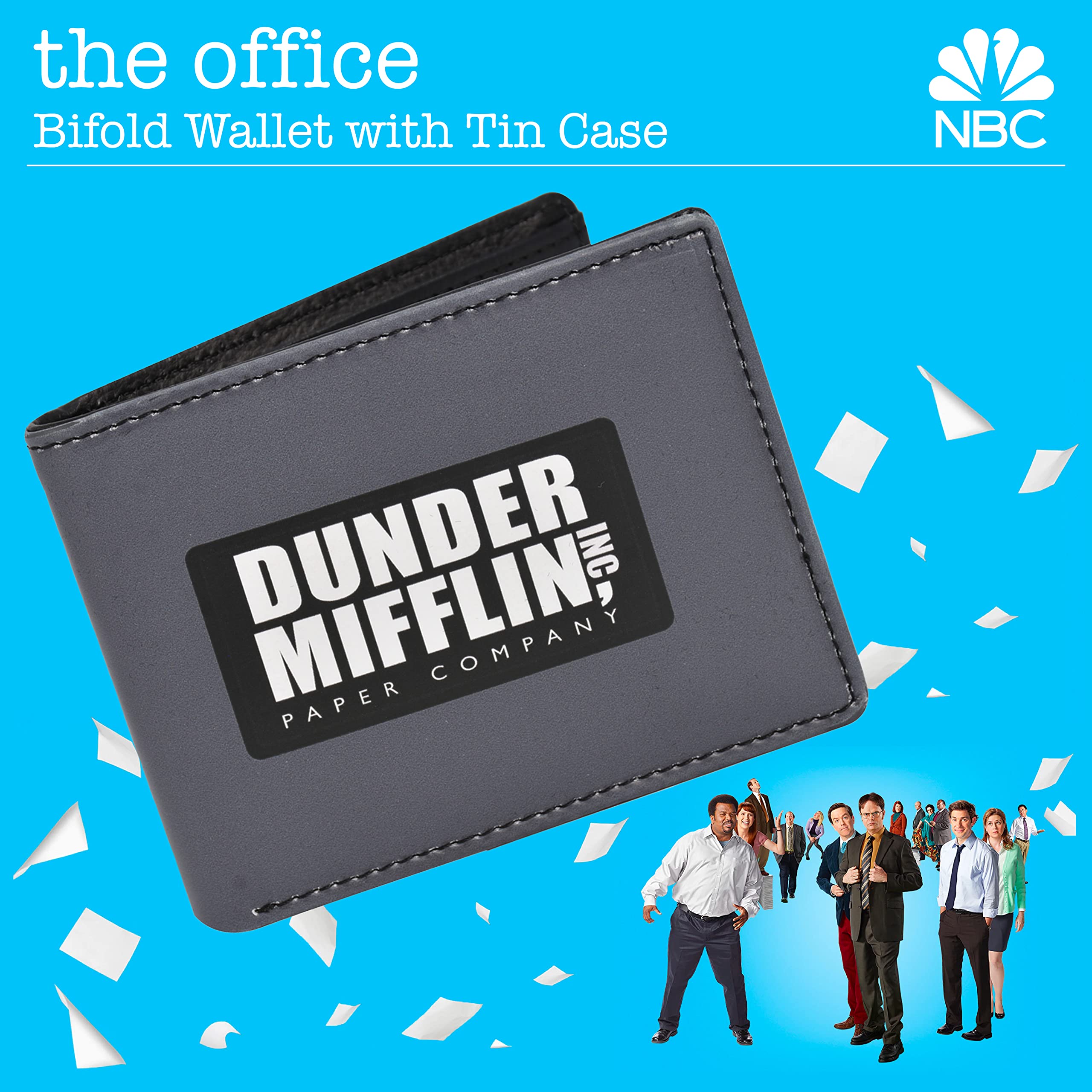 The Office Bifold Wallet in a Decorative Tin Case, Multi