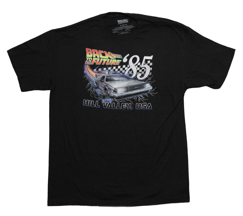 Back to the Future Mrns T-Shirt - '85 DeLorean Flying Time Hill Valley, USA