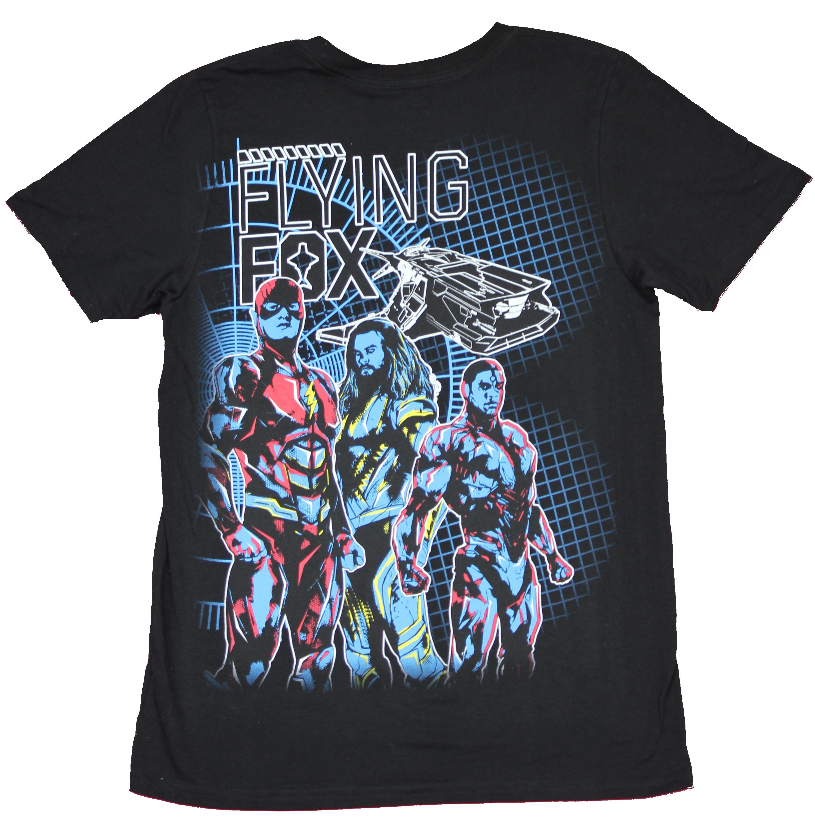 Justice League Youth T-Shirt - Batman & Superman on Blue Grid