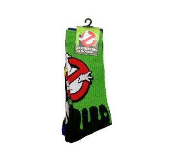 Ghostbusters Mens 2 Pack Crew Socks -Slimed No Ghost & Stay Puft Styles