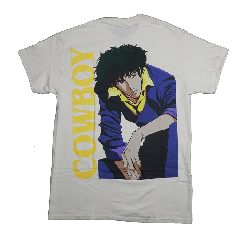 Cowboy Bebop Mens T-Shirt - Black Center Logo Spike on Back