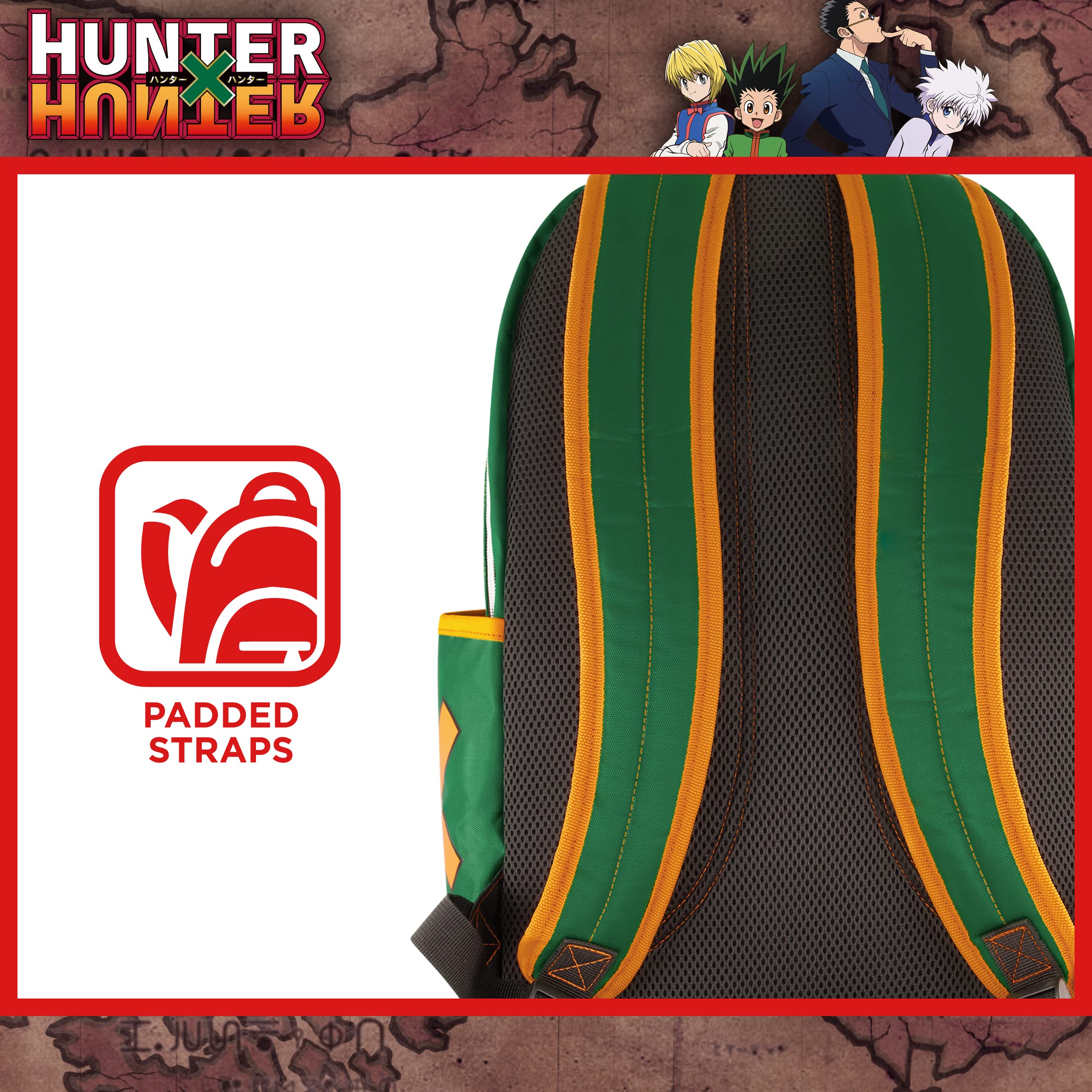 Hunter x Hunter 13 Inch Sleeve Laptop Backpack, Padded Computer Bag for Commute or Travel, Green