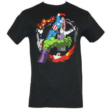 The Avengers (Marvel Comics) Mens T-Shirt - Minamalist Heros Forming Logo Image