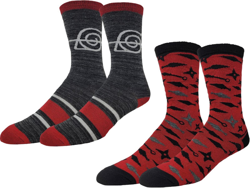 Ripple Junction Naruto Shippuden 2 Pack Adult Crew Socks Hidden Leaf